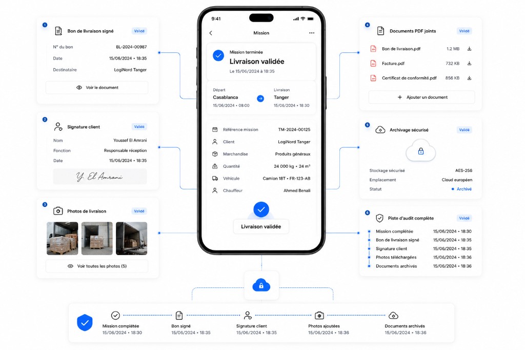 Clôture de prestation et attachement de documents